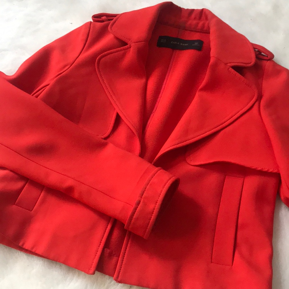 Zara Basic Red Jacket Size Xs - image 4